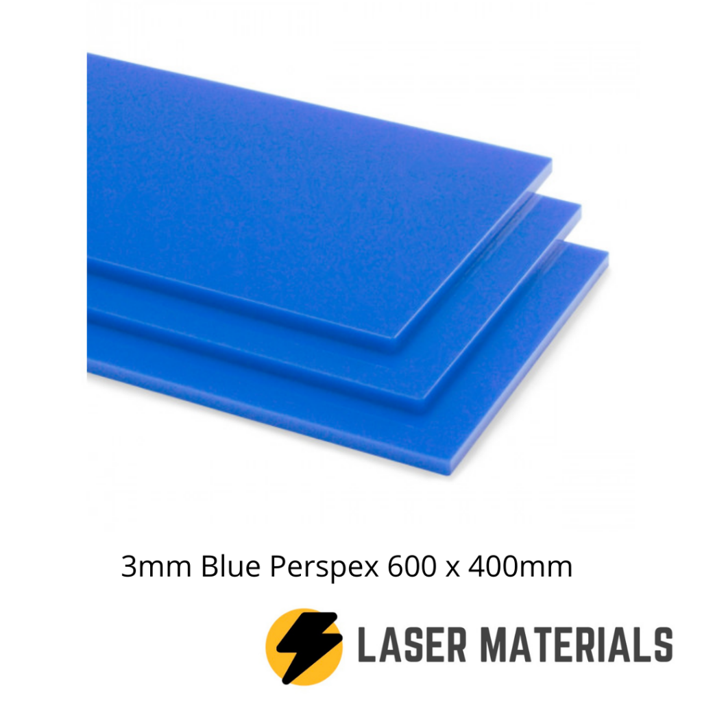 3mm Blue Perspex 600x400mm lasermaterials.ie