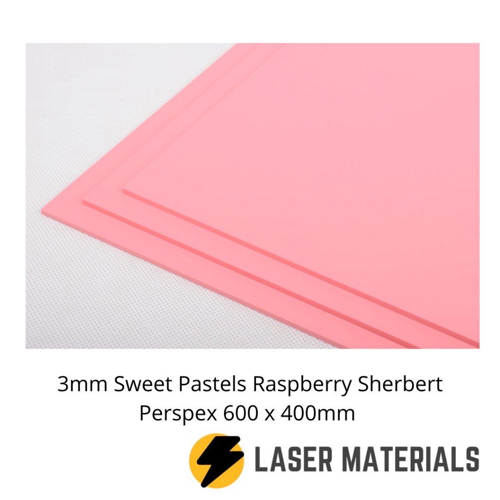 Pastel Raspberry 3mm Sweet Pastels Raspberry Sherbert Perspex 600x400mm - lasermaterials.ie