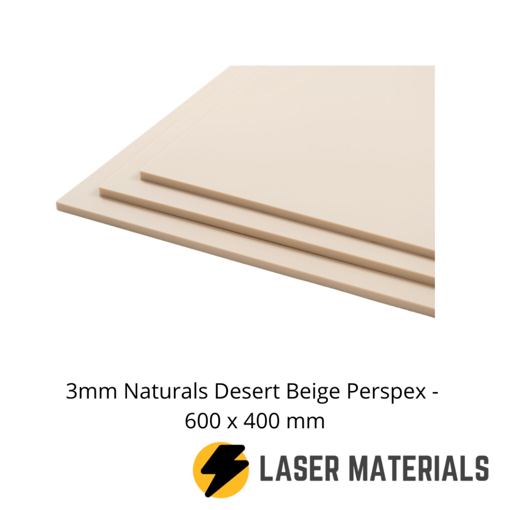 3mm Naturals Desert Beige Perspex 600x400mm - lasermaterials.ie