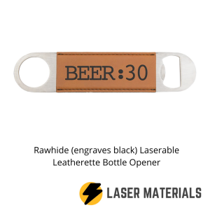 Rawhide (engraves black) Laserable Leatherette Bottle Opener