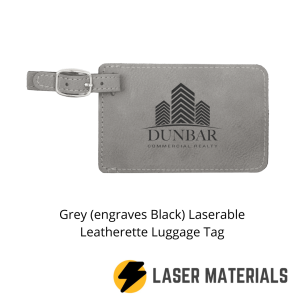 Grey (engraves Black) Laserable Leatherette Luggage Tag