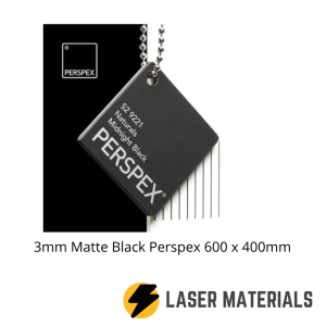 3mm Matte Black Perspex 600x400mm